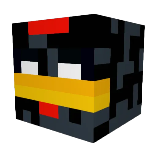 D4Ve24 Minecraft avatar head, 3D render