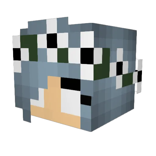 D4k_Noisy Minecraft avatar head, 3D render