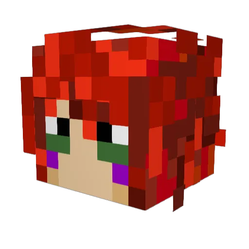D4rk4x3l Minecraft avatar head, 3D render