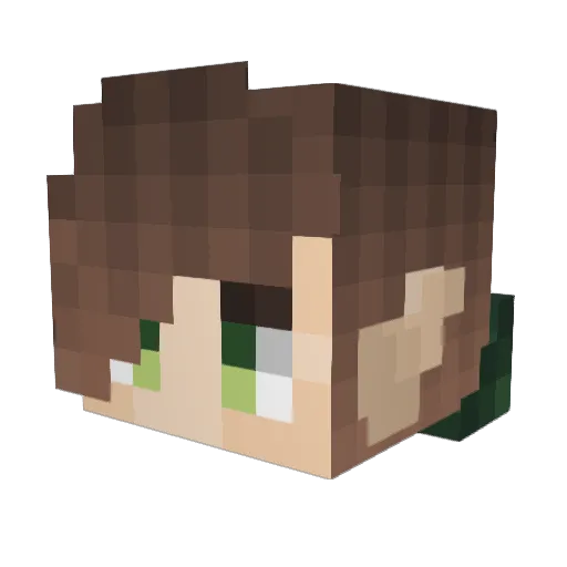 D4rkTw0 Minecraft avatar head, 3D render