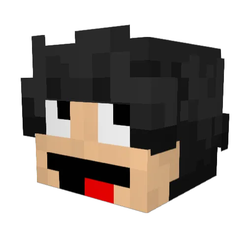 D4rkness_King Minecraft avatar head, 3D render