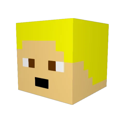 D4rkxd Minecraft avatar head, 3D render