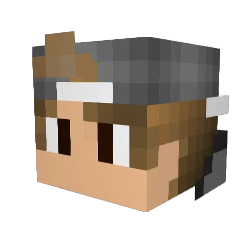 D4t3d Minecraft avatar head, 3D render