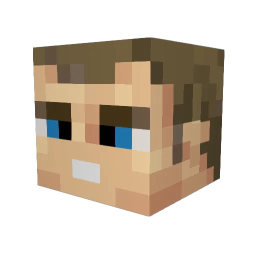 D4v12max_ Minecraft avatar head, 3D render