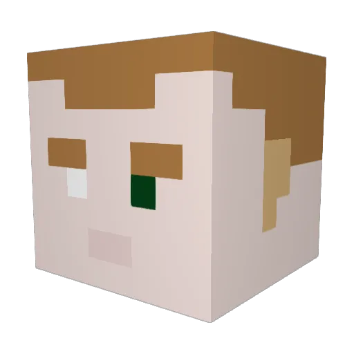 D4vid444 Minecraft avatar head, 3D render