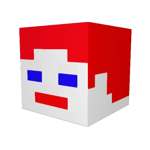 D6Q6 Minecraft avatar head, 3D render