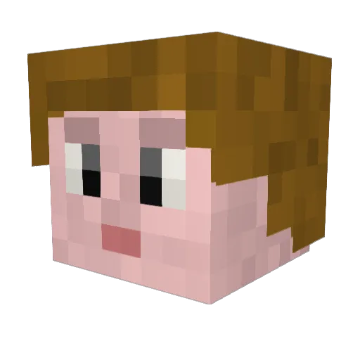 D74 Minecraft avatar head, 3D render