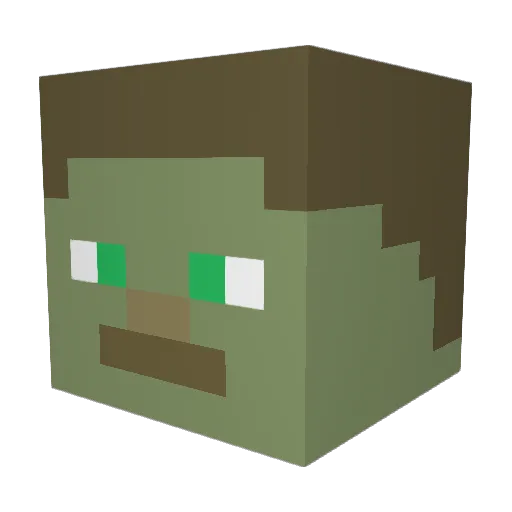 D9A9N9I Minecraft avatar head, 3D render