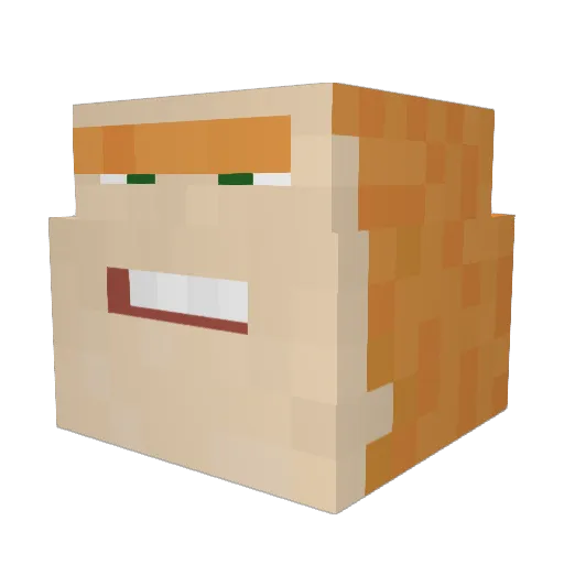 DABd Minecraft avatar head, 3D render