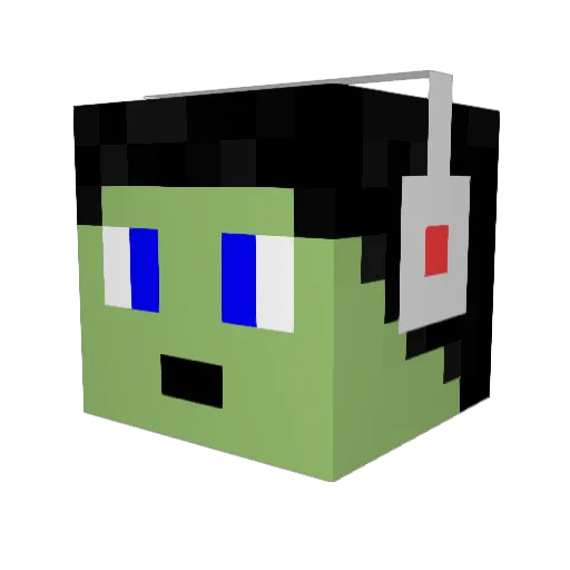DAC129 Minecraft avatar head, 3D render
