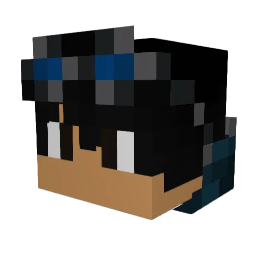 DACdeCAT Minecraft avatar head, 3D render