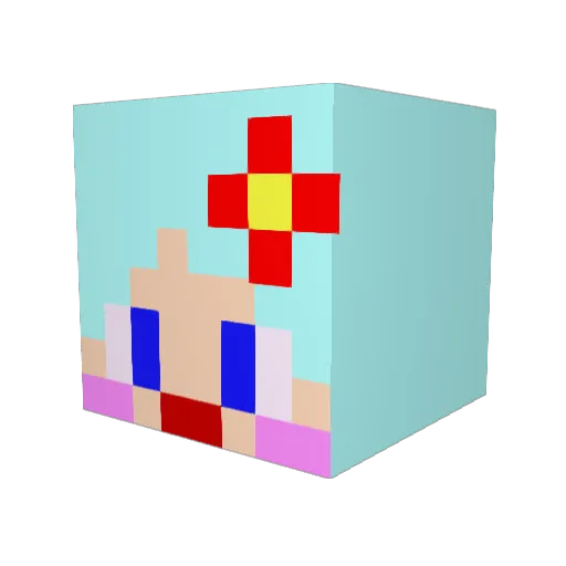 DADA_JJANG Minecraft avatar head, 3D render