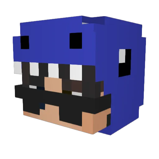 DAGBA Minecraft avatar head, 3D render