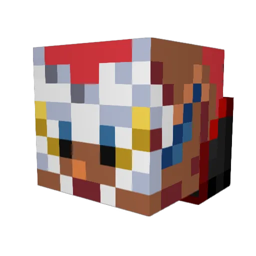 DAGSEI Minecraft avatar head, 3D render