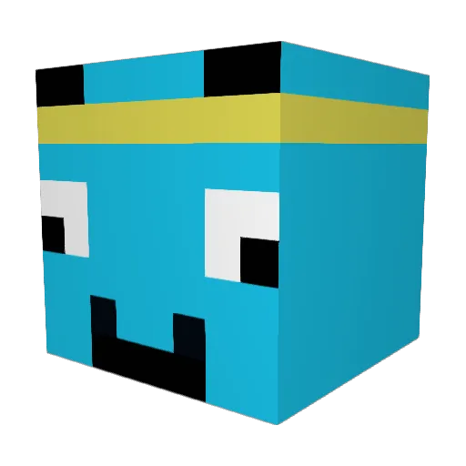 DAM_013 Minecraft avatar head, 3D render