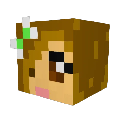 DANCE_GIRL_123 Minecraft avatar head, 3D render