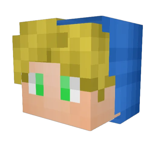 DANOMC1231 Minecraft avatar head, 3D render