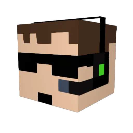 DANTOTU Minecraft avatar head, 3D render