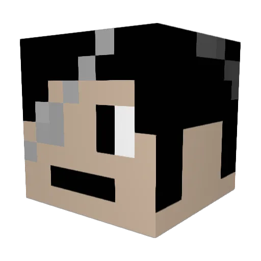 DARKARMINE Minecraft avatar head, 3D render