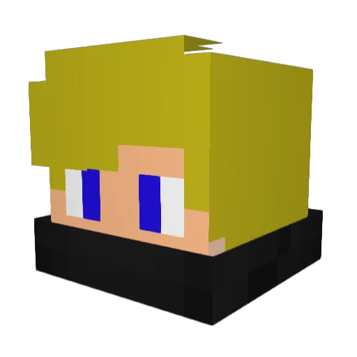DARKBLOODED Minecraft avatar head, 3D render