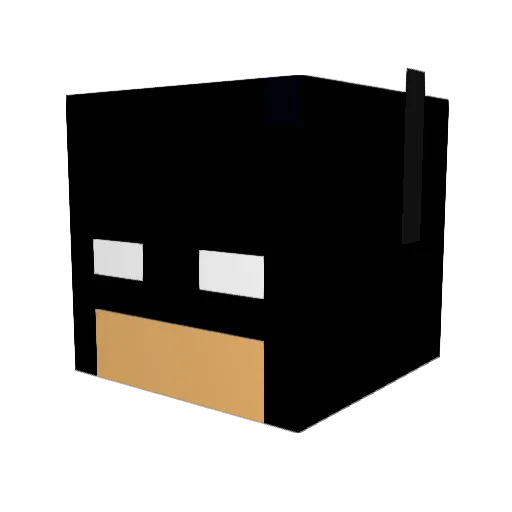 DARKCEDMAN Minecraft avatar head, 3D render