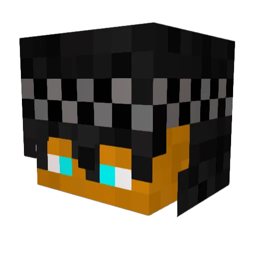 DARKDUPER Minecraft avatar head, 3D render