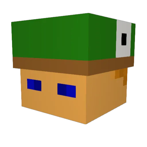 DARK_BLOCK_20 Minecraft avatar head, 3D render
