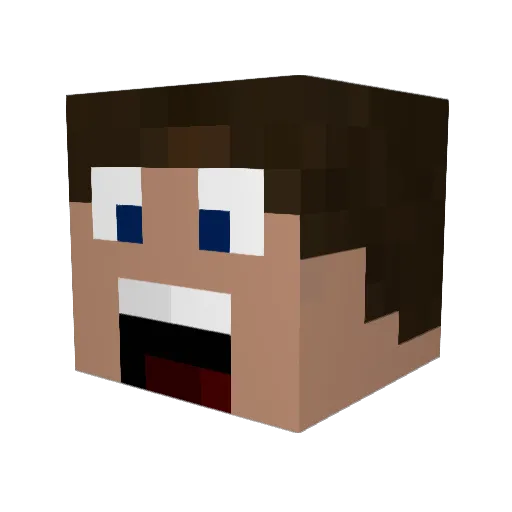 DARRE Minecraft avatar head, 3D render