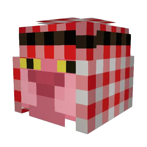 DAS1X Minecraft avatar head, 3D render