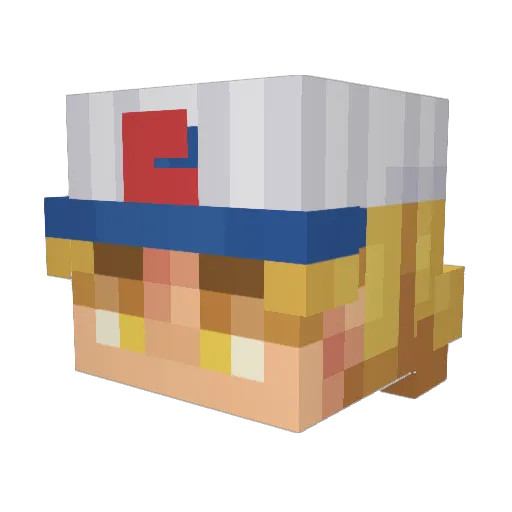 DASM43 Minecraft avatar head, 3D render