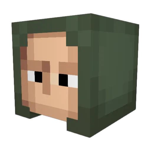 DATL0F Minecraft avatar head, 3D render
