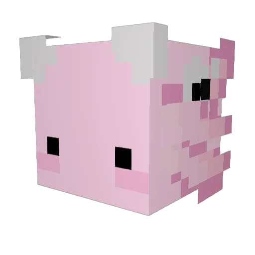 DAYQU1L_ Minecraft avatar head, 3D render