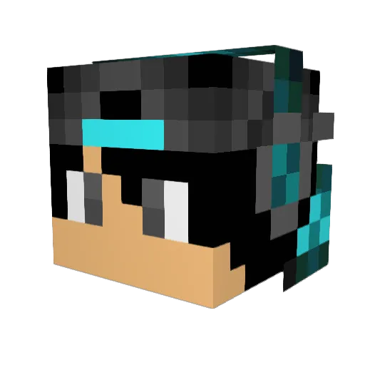 DA_BRAIN Minecraft avatar head, 3D render