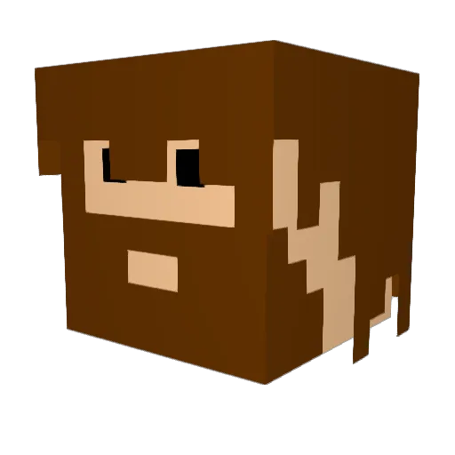 DAiNiUS Minecraft avatar head, 3D render