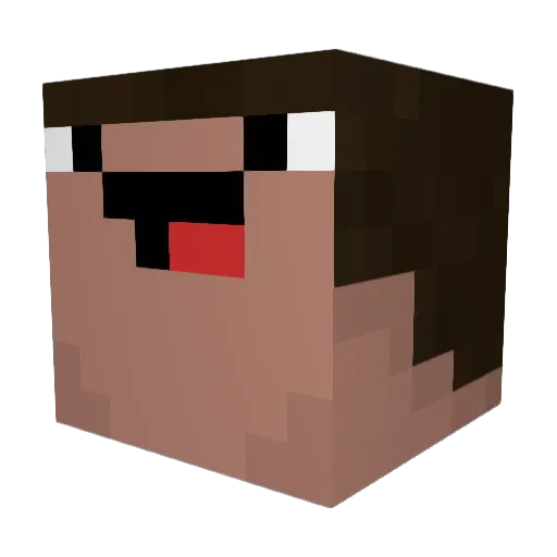 DBBBD Minecraft avatar head, 3D render