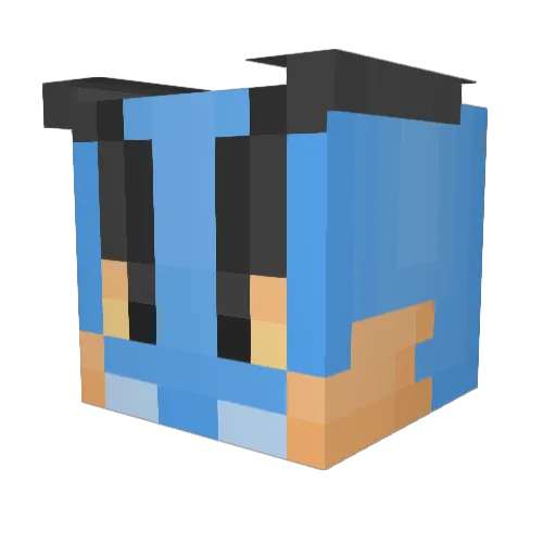 DB_Cu Minecraft avatar head, 3D render