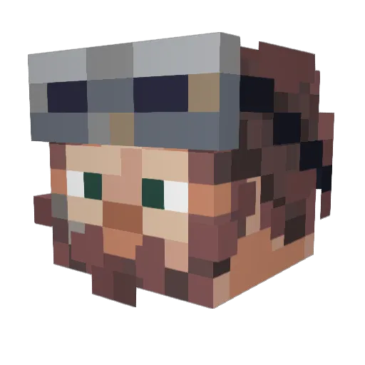 DBebrik Minecraft avatar head, 3D render