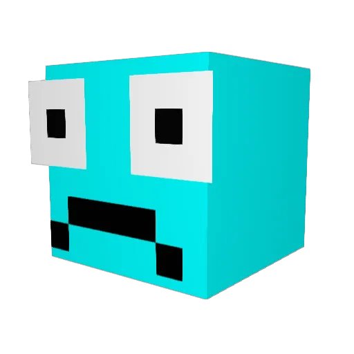 DBxD123 Minecraft avatar head, 3D render