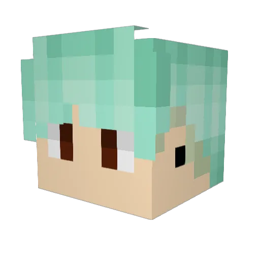DCAPBTLS Minecraft avatar head, 3D render