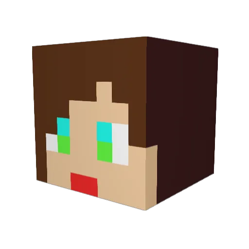 DCAnna Minecraft avatar head, 3D render