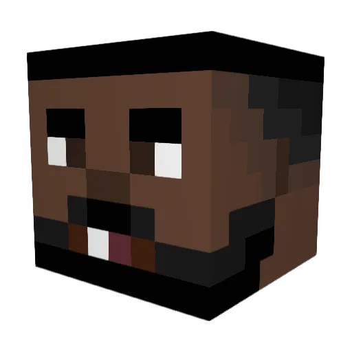 DCDFA Minecraft avatar head, 3D render