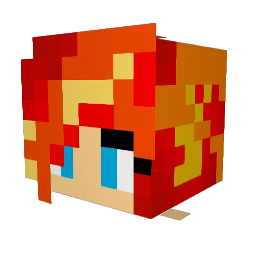 DCGolfer Minecraft avatar head, 3D render