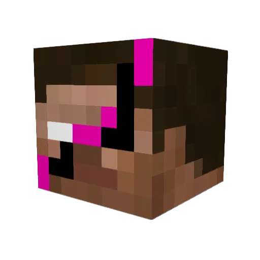 DCJ554 Minecraft avatar head, 3D render