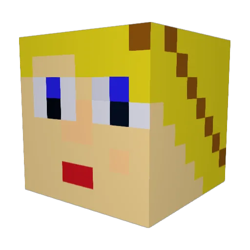 DCMALICE Minecraft avatar head, 3D render