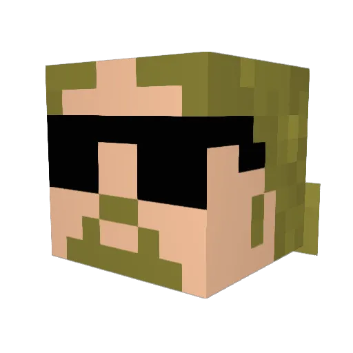 DCPC Minecraft avatar head, 3D render