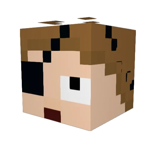 DCShaw Minecraft avatar head, 3D render