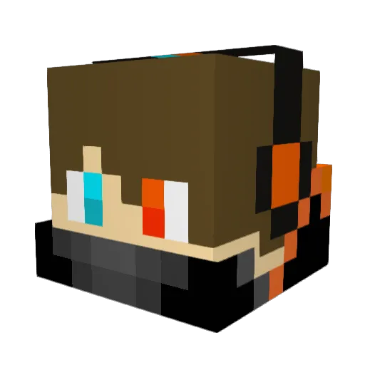 DC_Wolfy2 Minecraft avatar head, 3D render