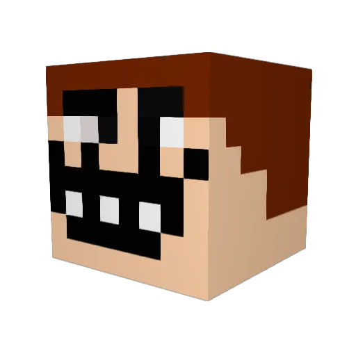 DCmelon Minecraft avatar head, 3D render