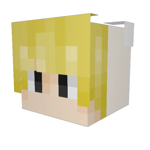 DCyann Minecraft avatar head, 3D render