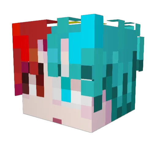 DD0n9_66i Minecraft avatar head, 3D render